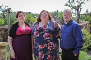 Connie with her daughter Jessica and fiancé Ronald.